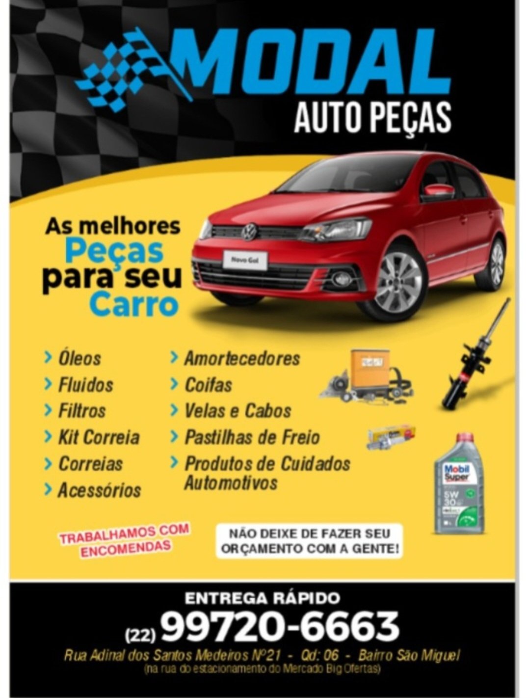 Modal auto peças