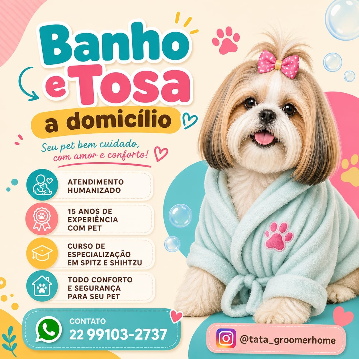 Banho e tosa a domicilio